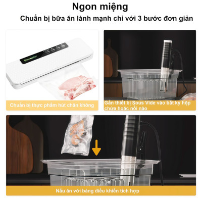 Máy nấu chậm Sous vide dùng cho gia đình thương hiệu Mỹ cao cấp BioloMix SV-9002 - Hàng nhập khẩu