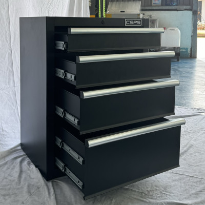 Tủ dụng cụ CSPS 61cm - 04 hộc kéo màu đen (tay nắm trắng)