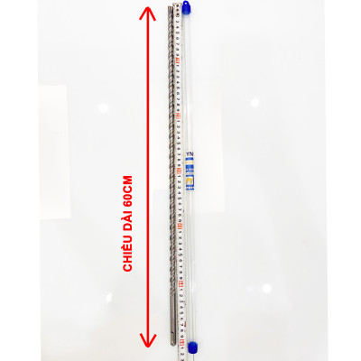Phi Ø 12 dài 600mm 60cm mũi khoan bê tông SDS xuyên tường đầu thập 4 cạnh KYNKO MKBTXT- 12600