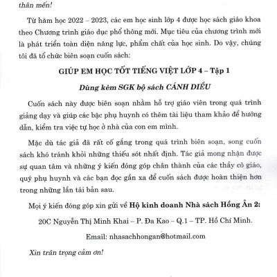 Giúp Em Học Tốt Tiếng Việt Lớp 4 - Tập 1 (Dùng Kèm SGK Cánh Diều) - HA