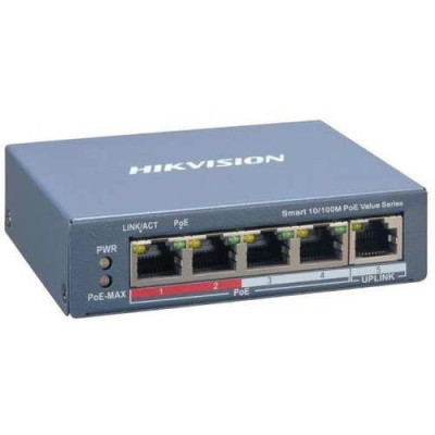 Bộ chia HIKVISION 4-Port Fast Ethernet Smart PoE Switch DS-3E1106P-EI/M - Hàng chính hãng