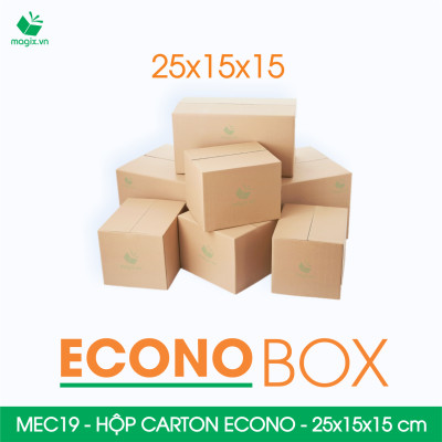 MEC19 - 25x15x15 cm - Combo 60 thùng hộp carton trơn siêu tiết kiệm ECONO