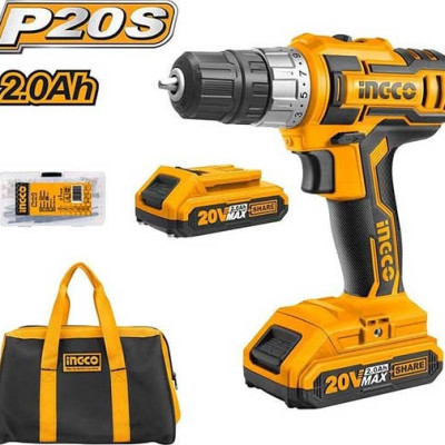 MÁY KHOAN VẶN VÍT DÙNG PIN 20V Ingco CDLI20025 (2PIN, 1 SẠC)