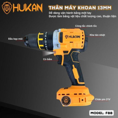 THÂN MÁY KHOAN TỪ 13MM  BODY F88 HUKAN - HÀNG CHÍNH HÃNG