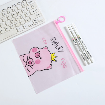 Combo 2 túi đựng bút khóa zip lợn hồng pink pig nhiều mẫu