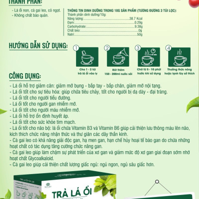 Giá Sỉ 5 hộp Trà Lá Ổi Mychi - giảm cân, Tiêu Mỡ, ngừa mỡ máu