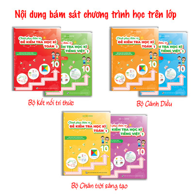 Combo 2 sách Chinh phục điểm 10 đề kiểm tra học kì Tiếng việt và Toán 1(KNTT)