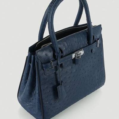 Túi xách da đà điểu Huy Hoàng cao cấp màu xanh đậm HT6442