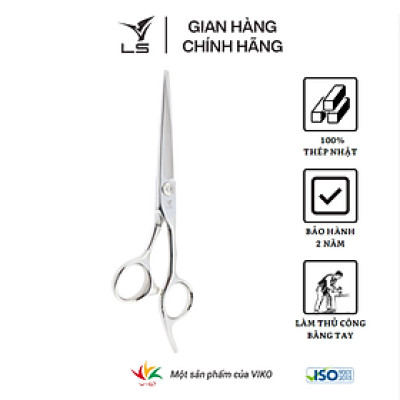 Kéo cắt tóc LS lưỡi thẳng quai offset vênh đỡ ngón cố định CB13/6.0