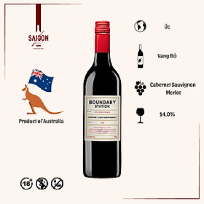 Rượu Vang Đỏ Dominic BOUNDARY STATION Cabernet Sauvignon Merlot 750ml 14% Acl