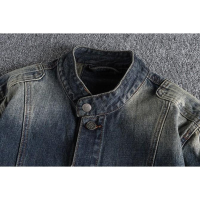 Áo khoác Jean cổ đứng_đi mô tô_phượt_dã ngoại