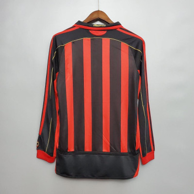 Áo Bóng Đá Retro AC Milan 2006 Dài Tay - Sân Nhà bản cao cấp vải Cotton Polyester