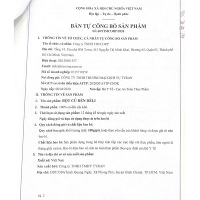 Bột củ dền Déli