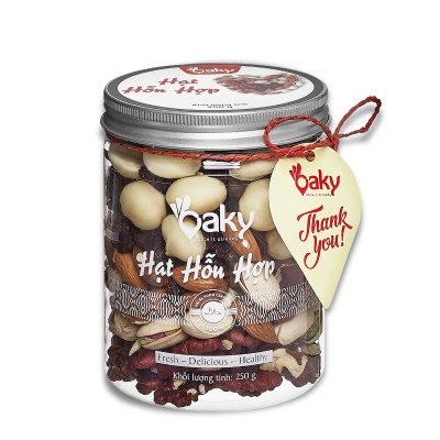 Quà Tặng Oaky - Combo Hạt Dinh Dưỡng Cao Cấp Hạt Hỗn Hợp, Óc Chó Vàng, Nho Khô - Tặng Túi Giấy Sang Trọng