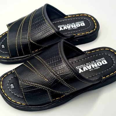 Dép da nam quai ngang, may quai full chắc chắn