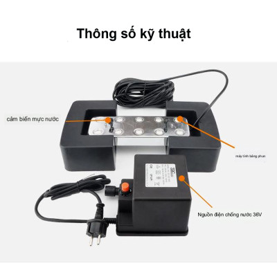 Máy tạo khói hồ cá Koi Loại Lớn 10 đầu, 36V có phao nổi cao cấp