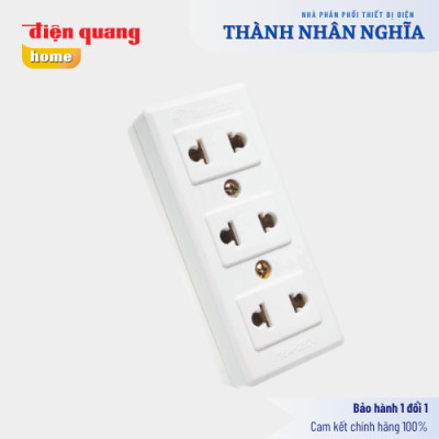 Ổ cắm Điện Quang ĐQ 004A-02 ( 3 lỗ không dây )