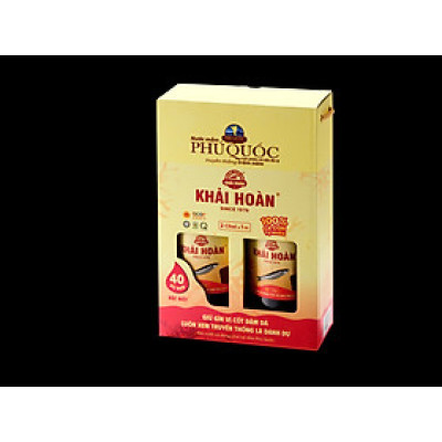 Đặc Sản Phú Quốc - Hộp 2 Chai Nhựa Nước Mắm Phú Quốc Khải Hoàn 40 Độ Đạm (1L/ Chai) - Ocop 5 Sao