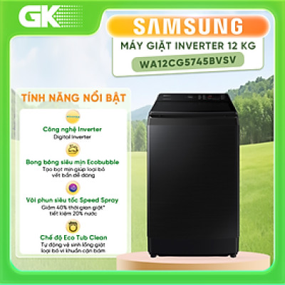 Máy giặt Samsung Inverter 12 kg WA12CG5745BVSV - Hàng chính hãng
