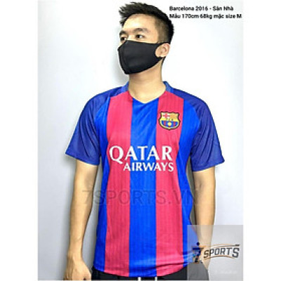 Áo Bóng Đá Retro Barcelona 2016/2017 - Sân Nhà bản cao cấp vải Cotton Polyester