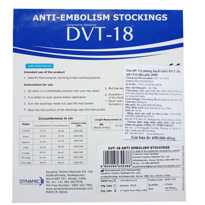 Vớ y khoa | Vớ phòng huyết khối DVT 18 AD-Tới đầu gối