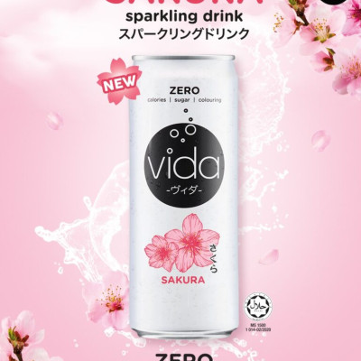 [Lốc 6 Lon] Nước Ngọt Có Ga Không Calo Vida, Hương Cam Chanh, Táo, Vải Muối, Nhập Khẩu Malaysia - 6 Lon x 325ml