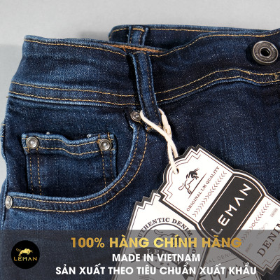 Quần Short Jean nam Leman xanh trơn JL03 - Slim Form