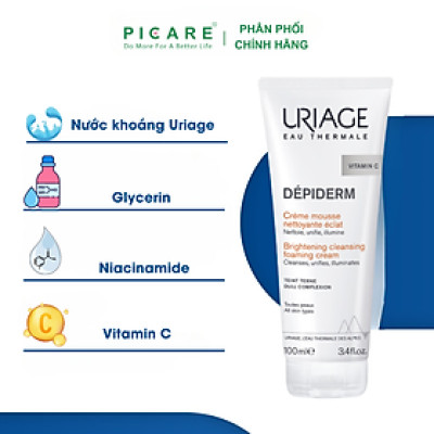 Sữa Rửa Mặt Tạo Bọt Dưỡng Sáng Da Uriage Depiderm White Mousse Nettoyante Eclaircissant (100ml)