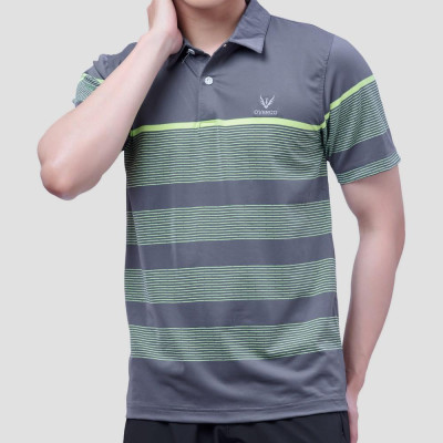 Áo Thun Polo Nam Sọc Ngang Thân Màu Xám Xanh Cao Cấp 2021 