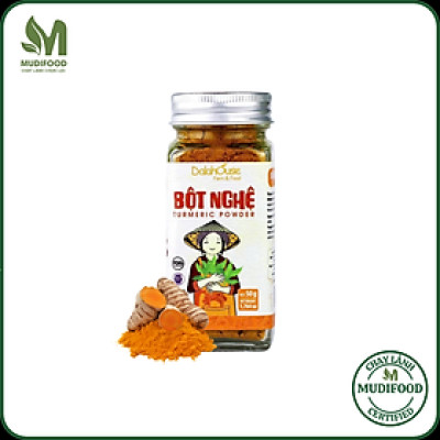 Bột Nghệ Sấy Lạnh Dalahouse 50 Gram, Bột Gia Vị Hữu Cơ Nguyên Chất Công Nghệ Tiêu Chuẩn Châu Âu - Hỗ Trợ Điều Trị Viêm Khớp, Phòng Ngừa Ung Thư, Tốt Cho Tim Mạch, Hỗ Trợ Phòng Ngừa Bệnh Alzheimer, Tốt Cho Gan, Đại Tràng, Hỗ Trợ Giảm Đau