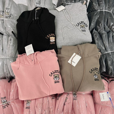 Áo khoác nữ chống nắng Hoodie Oversize Nỉ Dệt Logo Gấu Thêu 1849 đẹp cá tính hàng rất đẹp-A2120