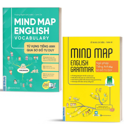 Sách 3 Cuốn MindMap English Học Tiếng Anh Cho Người Mới Bắt Đầu: Từ Vựng, NGữ Pháp Và Cụm Động Từ