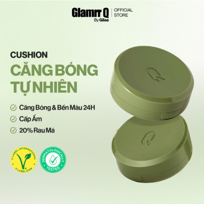 Phấn nước trang điểm căng bóng thuần chay GLAMRR Q VEGAN SUPER GLOW CUSHION (1 lõi x 15g) by Gilaa
