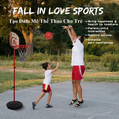 Bộ Đồ Chơi Bóng Rổ Cho Bé Thân Sắt (Đủ Phụ Kiện) Điều Chỉnh Chiều Cao Của Trụ – Bóng Rổ Trụ Sắt Cao Cấp Cho Trẻ Em – Chính Hãng Dododios 