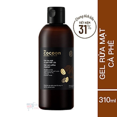 Gel rửa mặt cà phê Đắk Lắk Cocoon 140ml - Big size 310ml - Cho làn da tươi mới và rạng rỡ - Thuần chay