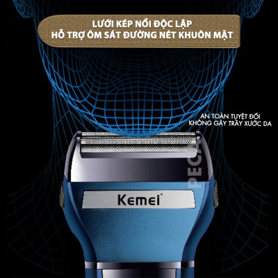 Máy cạo râu đa năng 3IN1 Kemei KM-6541 có thể cạo râu, cắt tóc, tỉa lông mũi - Chính hãng