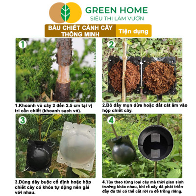 Bầu Chiết Cành Greenhome, Dụng Cụ Làm Vườn, Tăng Khả Năng Ra Rễ, Chống Úng Cành Chiết, Độ Bền Đến 2 Năm, Dễ Sử Dụng