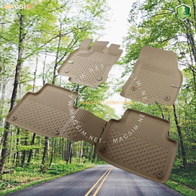 Thảm lót sàn ô tô nhựa TPE Silicon Volkswagen Tiguan 2016- 2020 Beige Nhãn hiệu Macsim