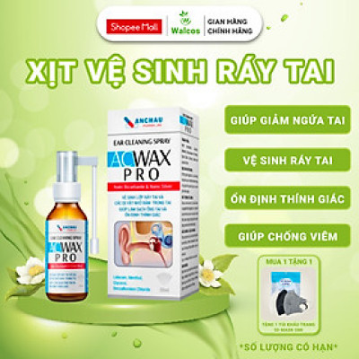 Xịt Vệ Sinh Ráy Tai Cho Bé & Người Lớn Acwax Pro Giúp Làm Mềm Ráy Tai, Làm Sạch, Ổn Định Thính Giác, (Chai 20ml)