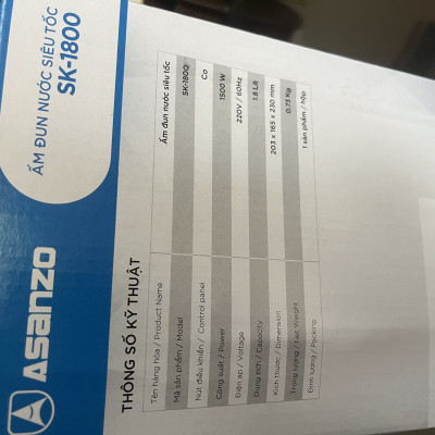 Ấm đun nước siêu tốc Asanzo SK1800-hàng chính hãng