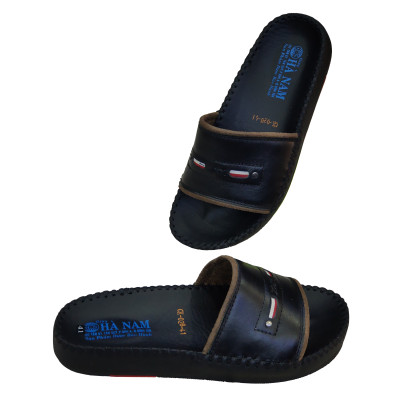 Dép Nam Quai Ngang HÀ NAM Da Bò Thật Cao Cấp DNA2087
