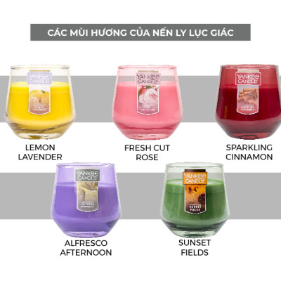 Nến Ly Lục Giác Sáp Đậu Nành 284gram từ Yankee Candle - Lemon Lavender