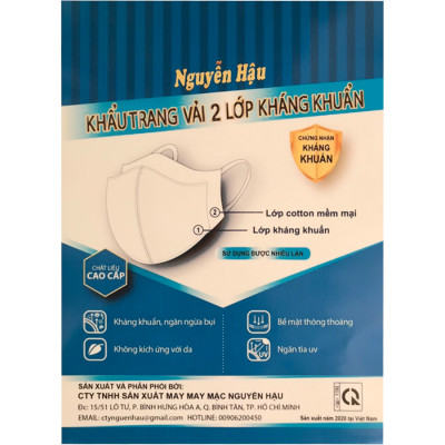 Combo 5 Khẩu Trang Vải Kháng Khuẩn 2 Lớp NH