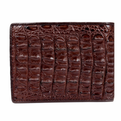 HJ2205 - Bóp nam Huy Hoàng da cá sấu nguyên con màu nâu đỏ