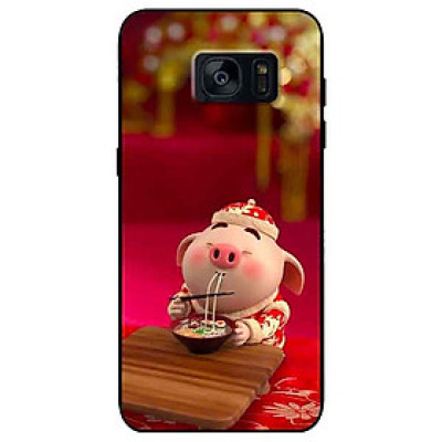 Ốp lưng in cho Samsung S7 Edge Mẫu Heo Ăn