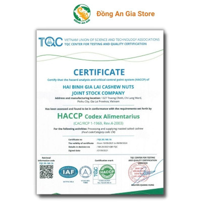 Hạt điều rang củi hộp Oval loại cao cấp Hải Bình 260g