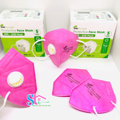 Khẩu trang n95 trẻ em có van thở SHB pro mask , Kn95 em bé 4 lớp kháng khuẩn chuẩn FFP2