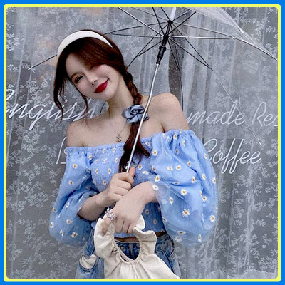 Áo trễ vai phong cách hàn quốc QK11 - Áo trễ vai nữ tay phòng hàn quốc