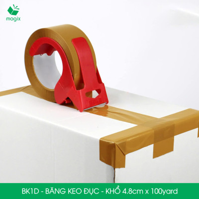 BK1D - Băng Keo Đục - 4.8cm - Block 6 cuộn/kg - 1 cuộn băng dính đục đóng thùng hộp carton