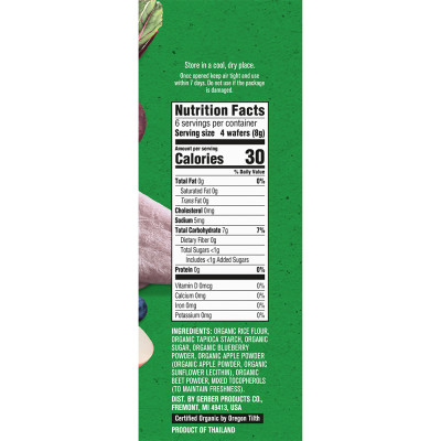 Bánh Gạo Hữu Cơ Gerber Organic vị Việt Quất Táo Củ Cải Đỏ 48g cho trẻ trên 7 tháng tuổi